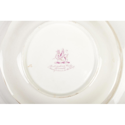 16 - A collection of Rockingham porcelain. Includes Royal Rockingham, Brameld dish, trios etc. Mostly bea... 