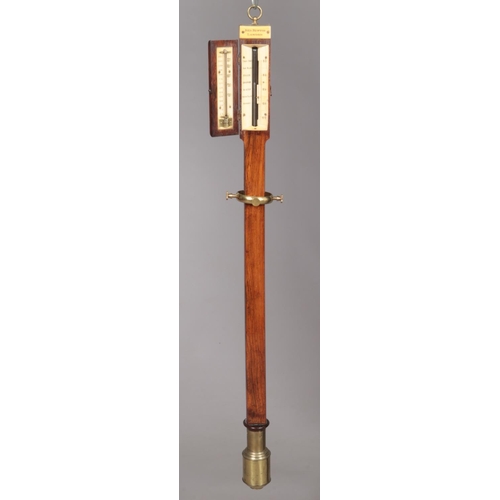 163 - An early 19th century rosewood, brass and ivory ships stick barometer by John Newton, London. With g... 