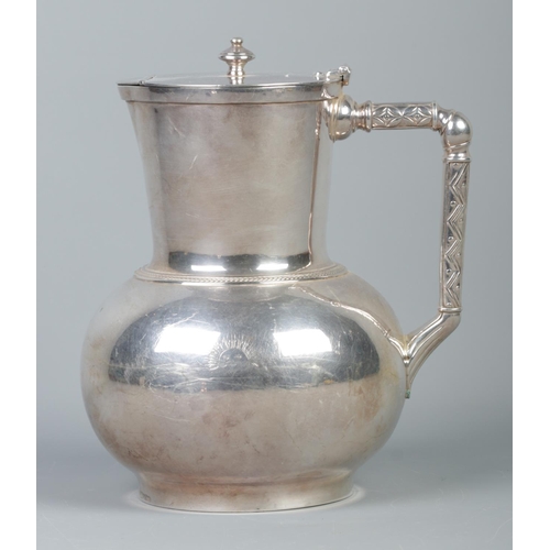 60 - A 19th century Elkington & Co silver plated hot water jug designed by Dr Christopher Dresser. Model ... 