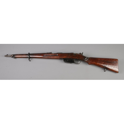 81 - An Austro Hungarian Mannlicher M95 straight pull bolt action rifle. Breech stamped Budapest M95. Wit... 