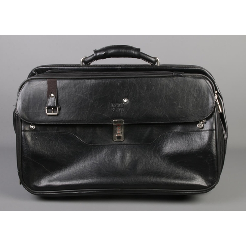 84 - A Mont Blanc leather trolley case travel bag. Approximately 56cm x 35cm x 28cm.