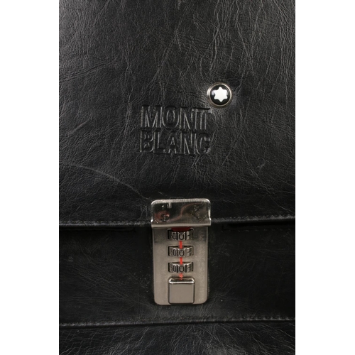 84 - A Mont Blanc leather trolley case travel bag. Approximately 56cm x 35cm x 28cm.