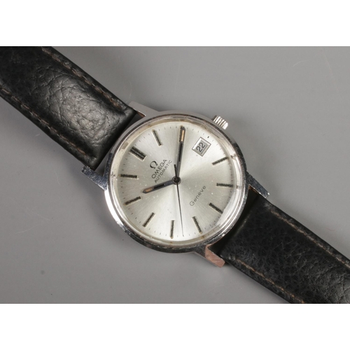 96 - A gents stainless steel Omega Geneve automatic wristwatch. Having baton markers, centre seconds and ... 