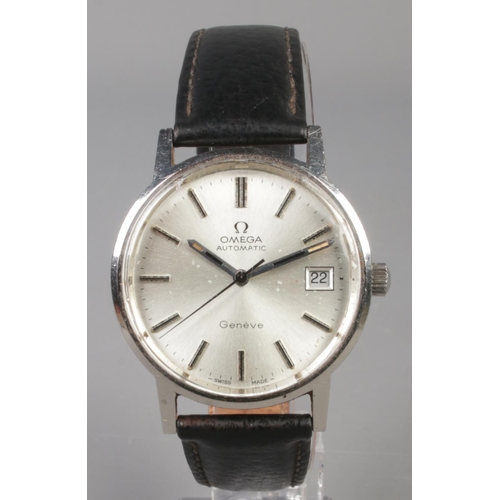 96 - A gents stainless steel Omega Geneve automatic wristwatch. Having baton markers, centre seconds and ... 