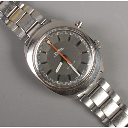 98 - A gents stainless steel Omega Chronostop manual wristwatch. Having baton markers and centre seconds.... 