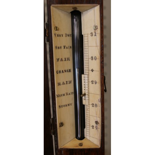 163 - An early 19th century rosewood, brass and ivory ships stick barometer by John Newton, London. With g... 