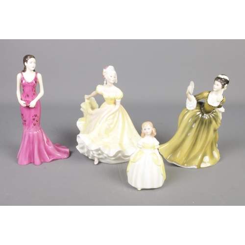 278 - Four Royal Doulton ceramic ladies including Ninette HN2379, Pretty Ladies Natalie, Simone HN2378 and... 