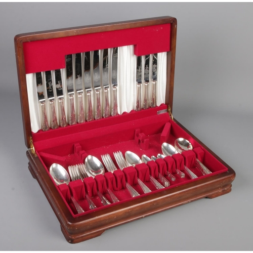 303 - A part complete canteen of Pinder Bros silver plated cutlery.