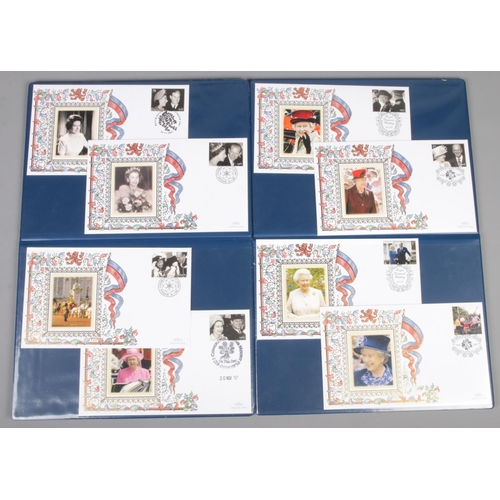 306 - A set of eight Benham silk commemorative first day covers.