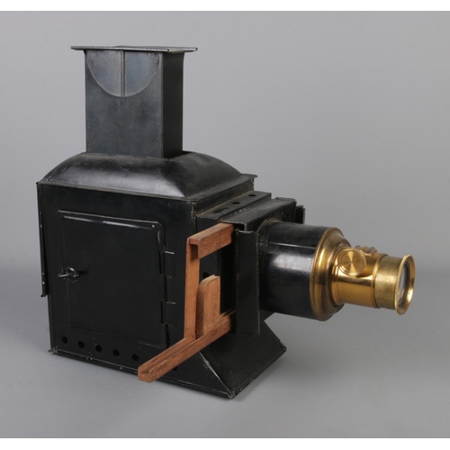 398 - An unmarked magic lantern projector.