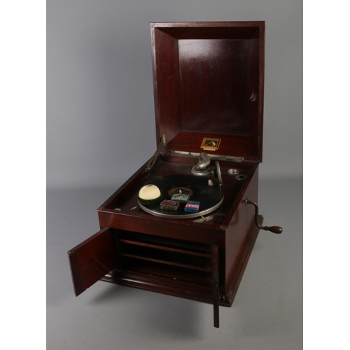 409 - A His Master's Voice hornless gramophone.