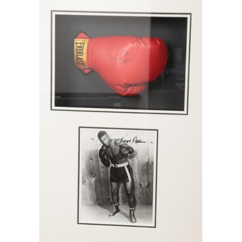 455 - A signed Floyd Patterson boxing glove and photograph in presentation case. Approx. case dimensions 5... 