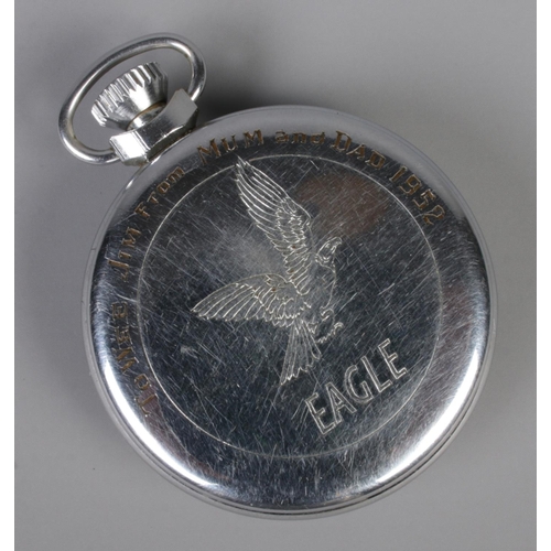 530 - An Ingersoll Dan Dare of The Eagle magazine/comic pocket watch. Inscription to the back.