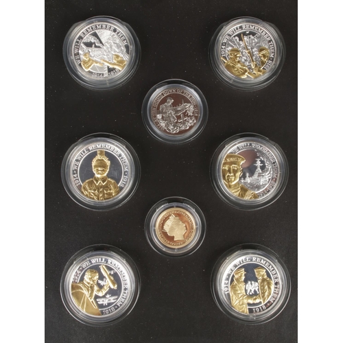 555 - A London Mint Office 'We Will Remember Them' coin set. In Flanders Field Museum.