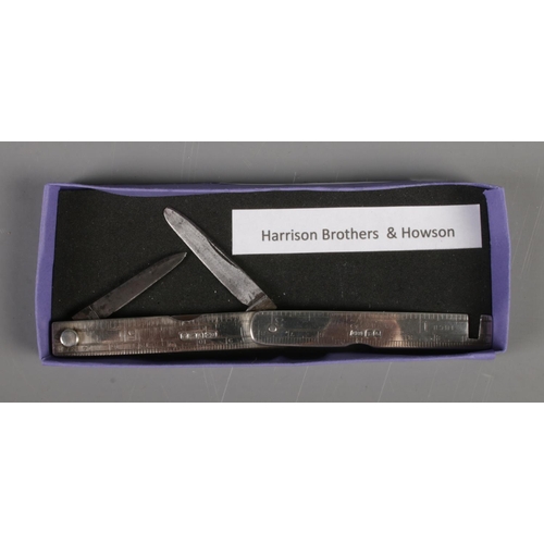 240 - A silver scaled folding ruler penknife made by Harrison brothers & Howson. Hallmarked Sheffield 1919... 