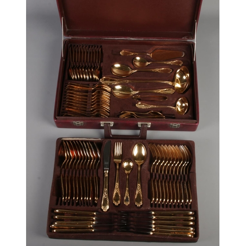 247 - Cased Bestecke Solingen gold plated cutlery canteen