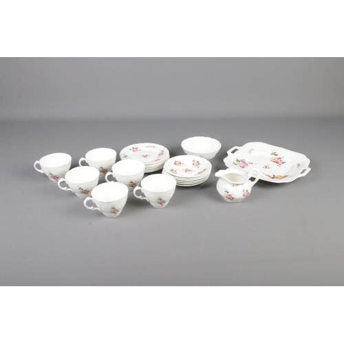 330 - A Coalport Caughley Sprays tea set including six cups, six saucers, six side plates, milk jug, sugar... 