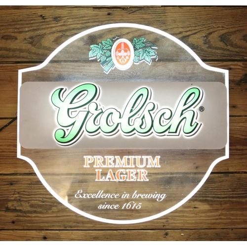 385 - A Grolsch advertising wall light