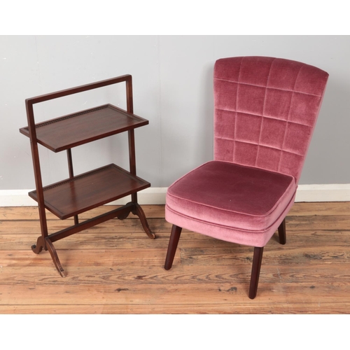 580 - Mid 20th century folding cake stand together with later nursing chair