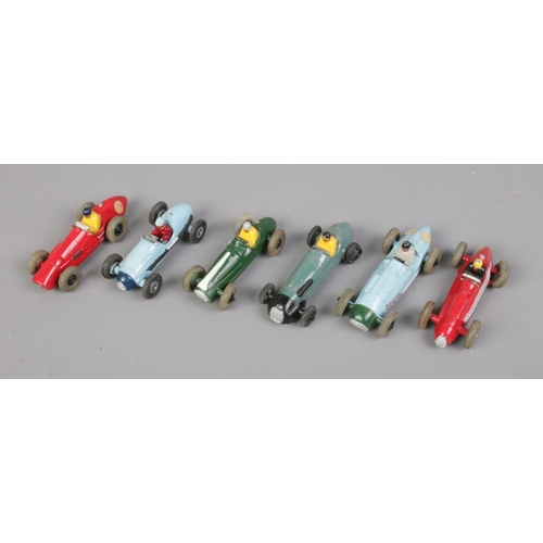 138 - Six Dinky Toys diecast racing cars including Talbot Lago, Gordini, H.W.M, Maserati, Ferrari and Coop... 