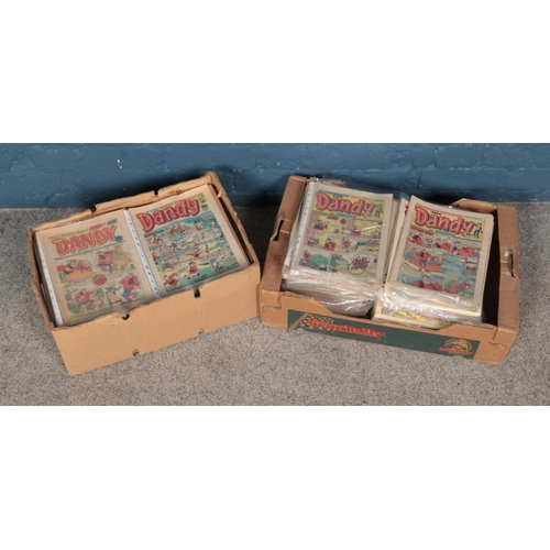 582 - Two boxes of Dandy comics mostly 1980's