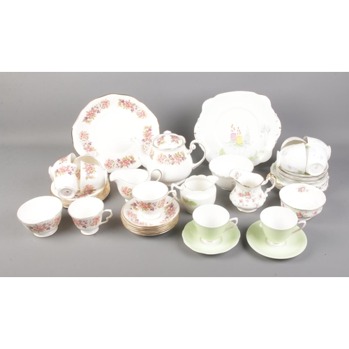 225 - A collection of part tea service's including Colclough, Royal Albert, Paragon, etc.