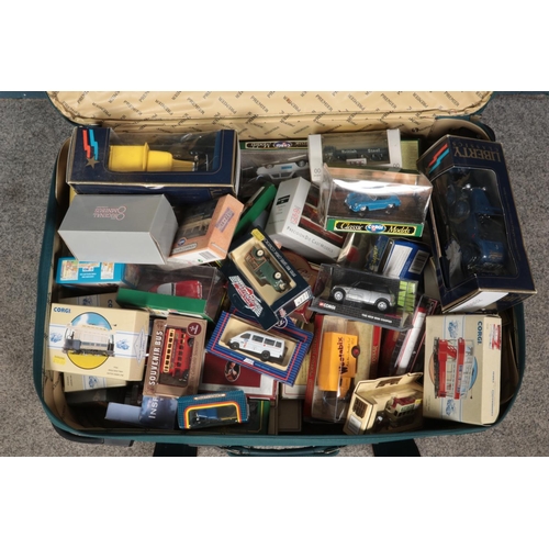 269 - A suitcase full of mostly boxed diecast vehicles including Lledo, Corgi, Stevelyn, Days Gone Vanguar... 