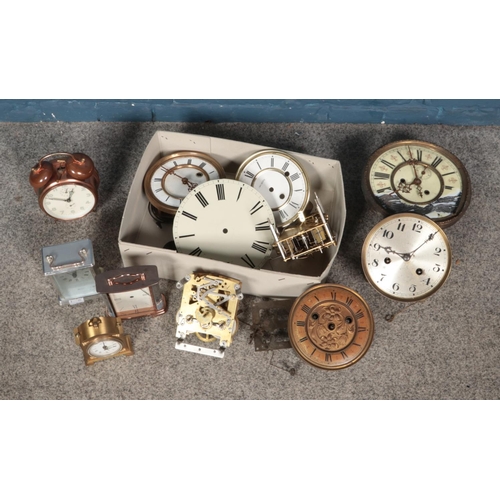 279 - Assorted box of clocks and clock parts