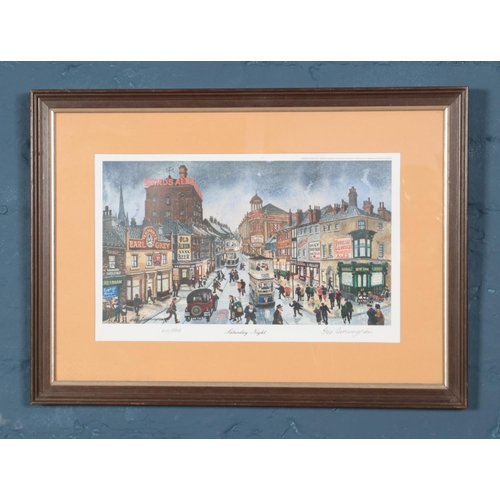 298 - George Cunningham limited edition framed print, 'Saturday Night'. Number 20/500, signed to lower rig... 