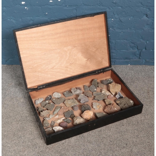 360 - A cased collection of mineral specimens, natural history interest to include Tonalite, Essexite, Tre... 