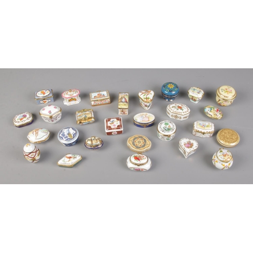 62 - A collection of mostly DelPrado trinket boxes of various shapes and sizes.