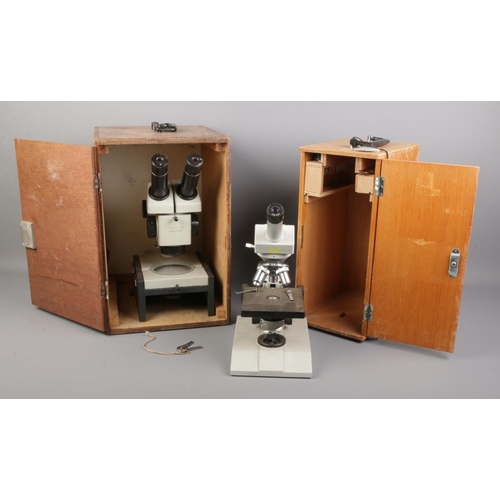 390 - Two boxed microscopes, comprising of M6C-9 and Griffin Carton. Both with keys.