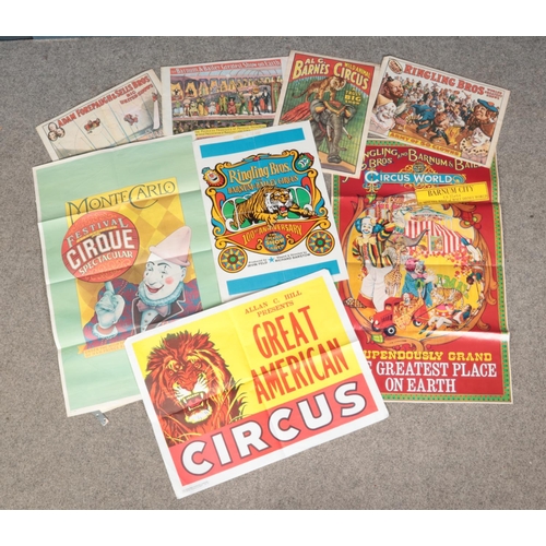 397 - A collection of American circus poster including Ringling Brothers Barnum & Bailey.