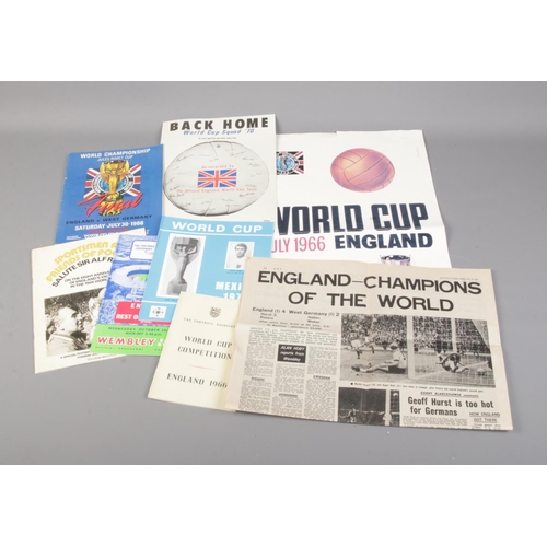 65 - A collection of reproduction football ephemera including 1966 World Championship Final Souvenir Prog... 