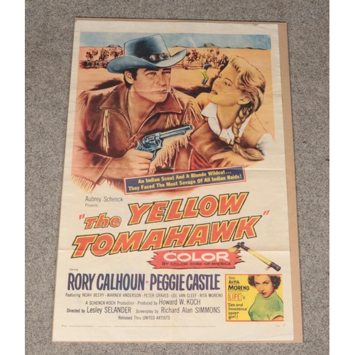 407 - The Yellow Tomahawk starring Rory Calhoun and Peggy Castle. British quad poster (30