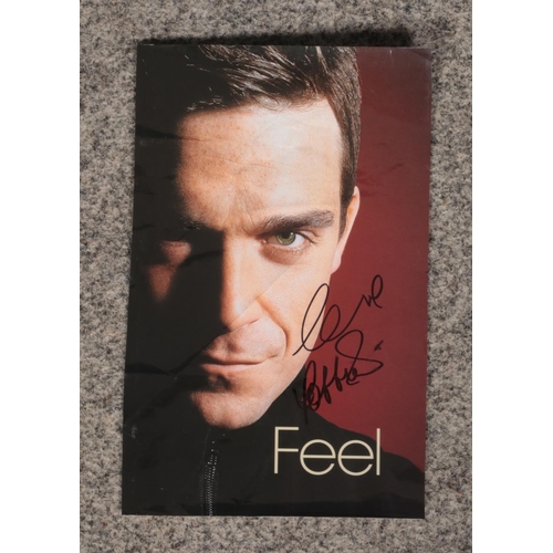 416 - Robbie Williams Feel signed photograph 24x15cm