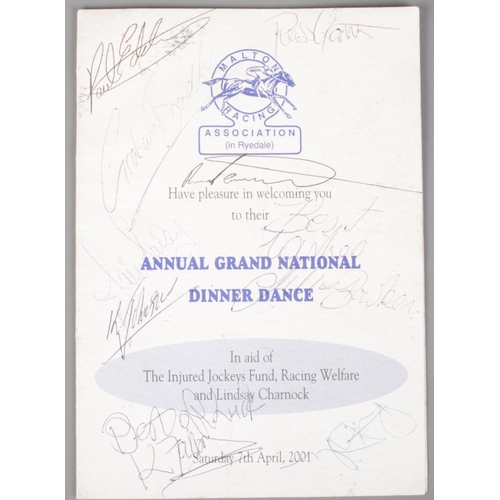 85 - A quantity of horse racing ephemera. Includes a signed Malton Racing Association Annual Grand Nation... 