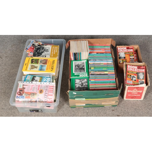 599 - Four boxes of mostly Book Collector Guides, Miller's Antique Price Guide, Sotheby's Catalogue, etc.