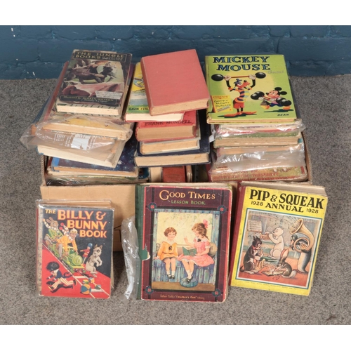 567 - A box of old boys and girls books and annual including other old books.