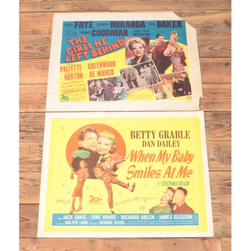 200 - US half sheet WHEN MY BABY SMILES AT ME (1948) and THE GIRLS HE LEFT BEHIND (1943)