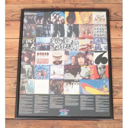 242 - A large framed The Rolling Stones promo poster.