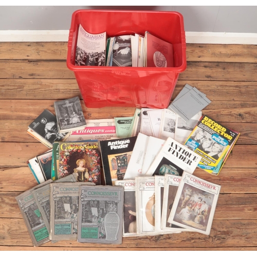 443 - A box of collectors and auction price guides. Includes Connoissevr, Art & Antique Weekly, Record Col... 