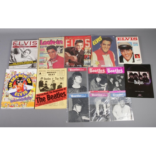 465 - A collection of The Beatles and Elvis books and magazines. Includes The Beatles Monthly, Reproductio... 