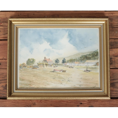 236 - A water colour painting of Porlock Weir Somerset by S Foster