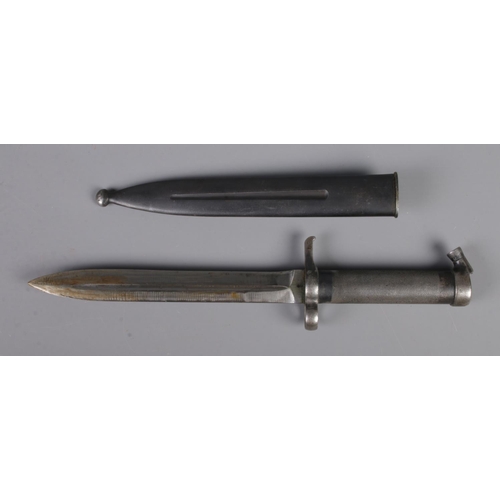 363 - A Swedish M1896 Mauser bayonet by Carl Gustaf Stad with metal scabbard. Serial number 190 to blade a... 