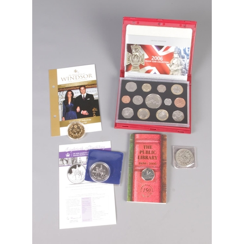 374 - A collection of commemorative coins including Royal Mint 2006 Proof Coin Collection, London Mint Sil... 