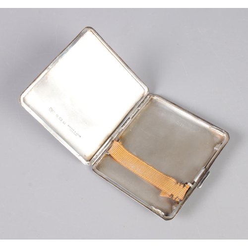 376 - A silver Mappin & Webb cigarette case. Hallmarked Birmingham 1933. 86g.