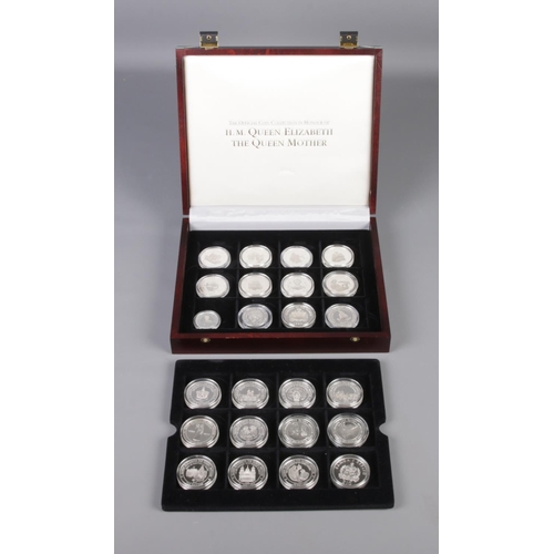 384 - The official coin collection in honour of H.M Queen Elizabeth The Queen Mother in original fitted bo... 