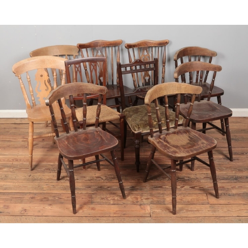 414 - An assorted quantity of ten chairs.