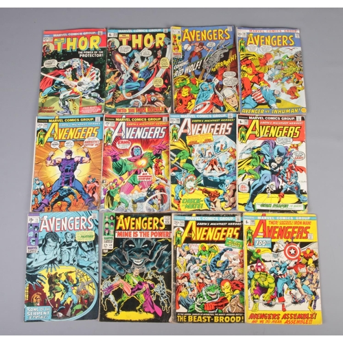 416 - A collection of 1970s Marvel Comics Group comics. Includes The Avengers and The Mighty Thor. The Mig... 